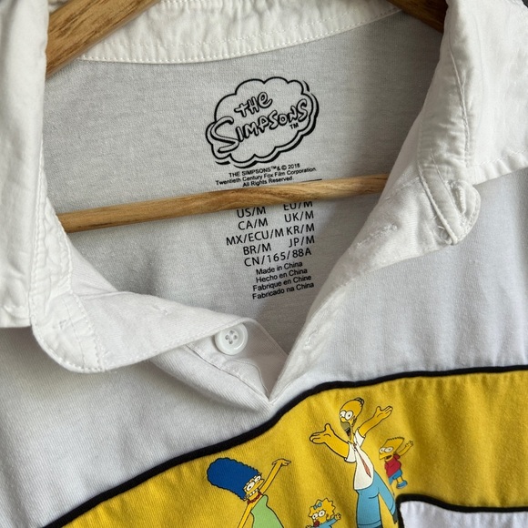 White and Yellow The Simpsons Long Sleeve Cropped Shitt - Picture 5 of 7